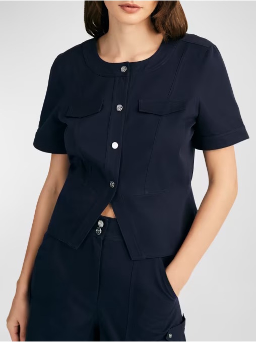 Derek lam 10 Crosby Brenda Short-Sleeve Twill Peplum Jacket